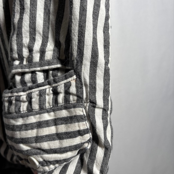 Vintage Gray White Striped Vest Mens Jailhouse Rock Retro Cotton Mens M VTG SEE - Picture 4 of 9